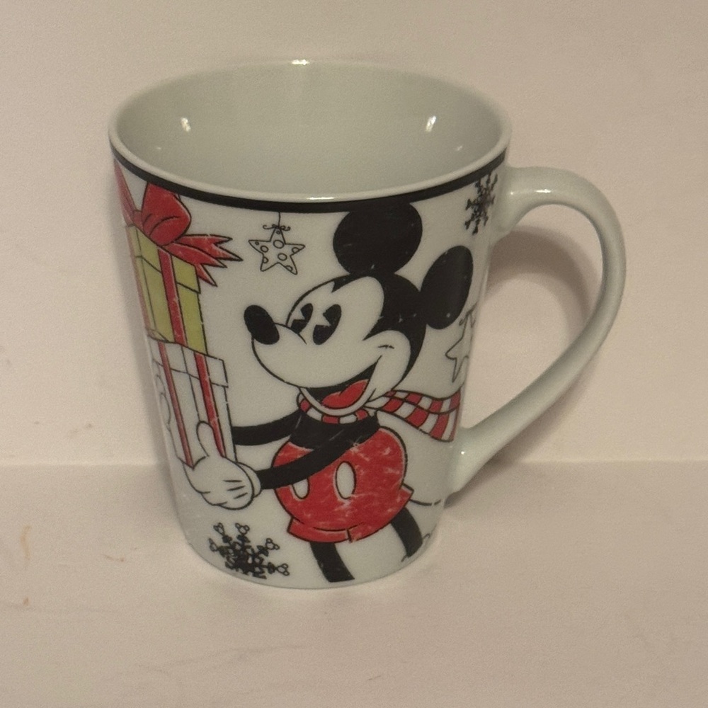 Disney Mickey Mouse White and Red Holiday Gift Mug